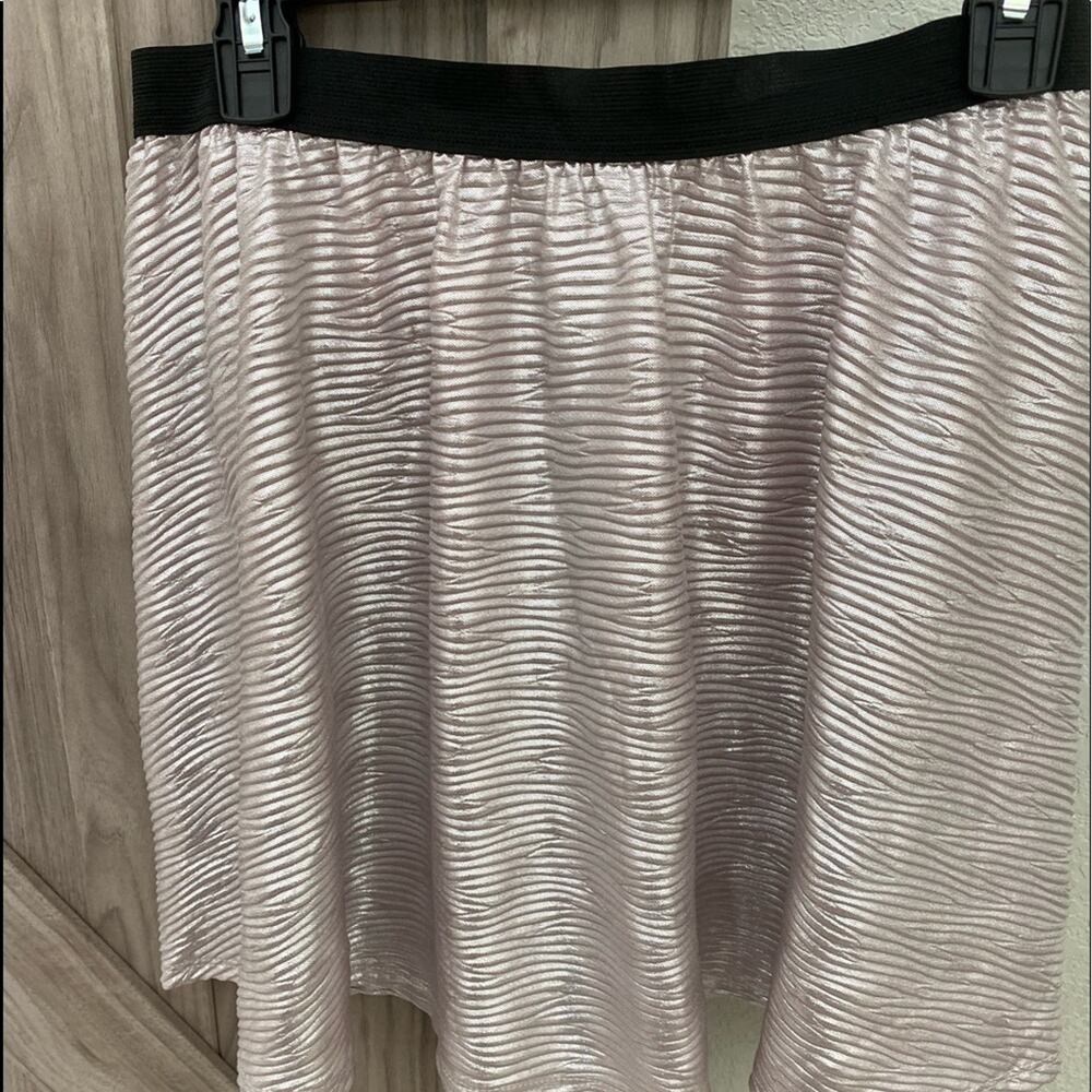 NWT H.I.P. Silver metallic skirt pink undertones